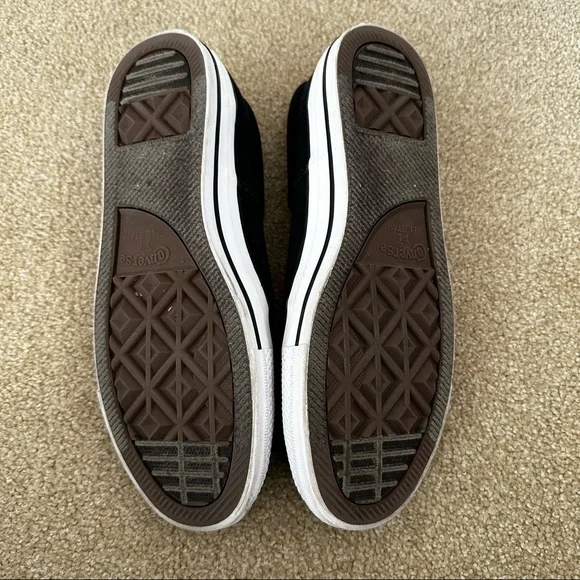 Converse Black Slip-on Shoes women 9.5 men 8 - Picture 2 of 4
